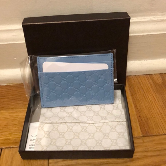 gucci blue card holder